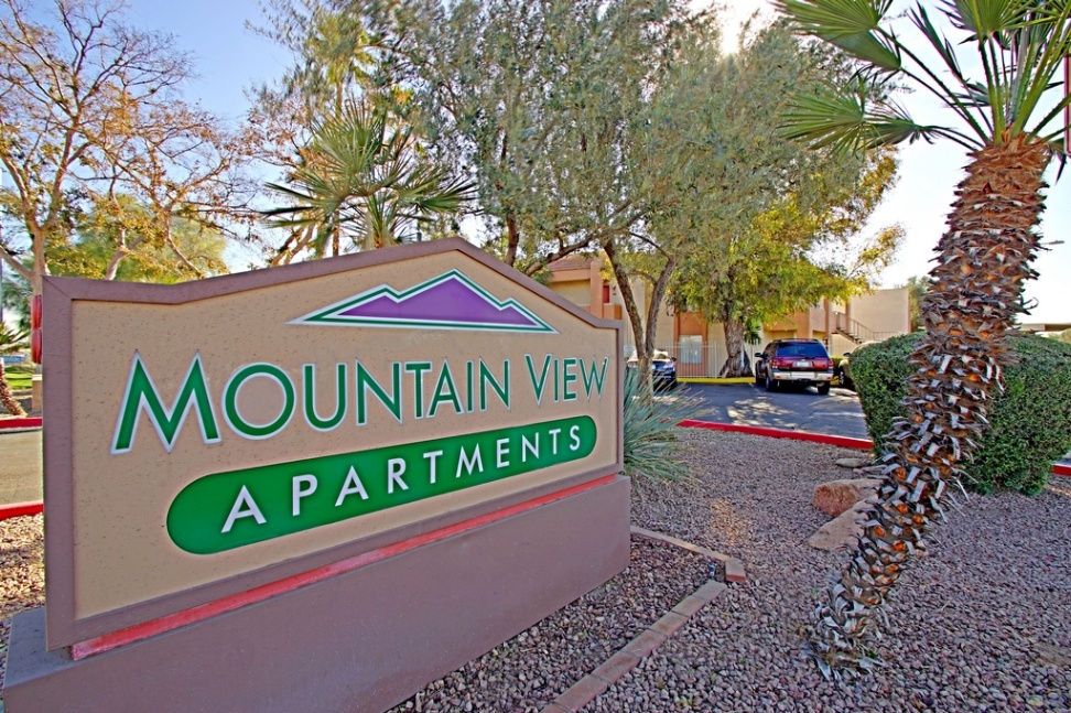 Illustration of Mountain View Apartments With Elevator Convenience